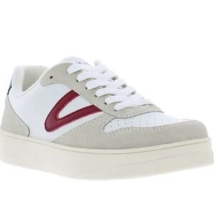 Draper James x Tretorn Stadium Sneakers 8.5 Leather Suede Red Stripe